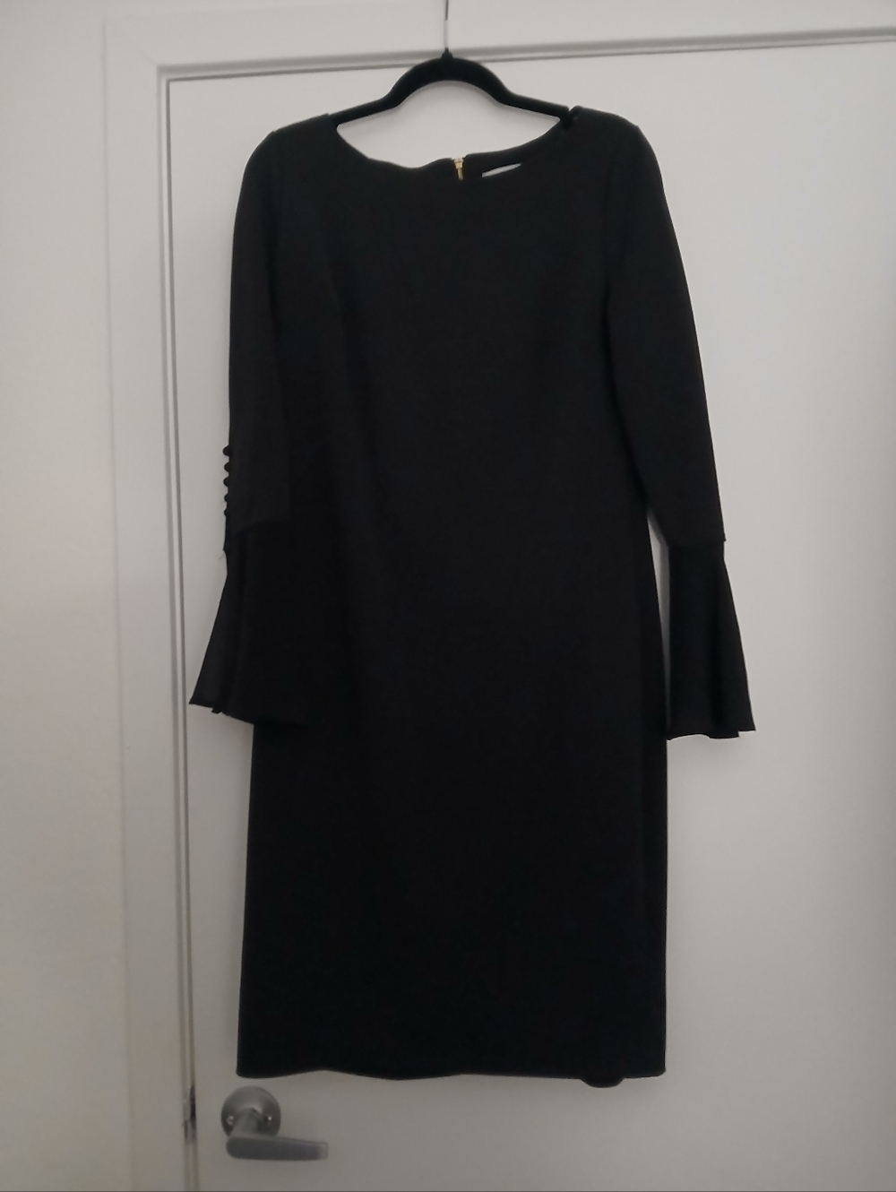 Calvin Klein Black Long-Sleeve Flare Cuff Dress